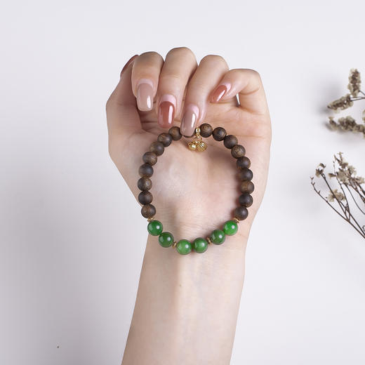 xy0443沉香+碧玉莲蓬手串 商品图6