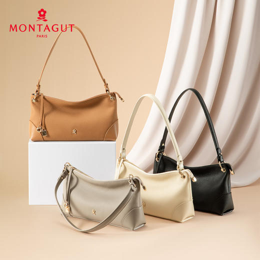 梦特娇（MONTAGUT）女包2025时尚休闲腋下包新款秋季牛皮hobo包百搭单肩斜挎包 商品图4