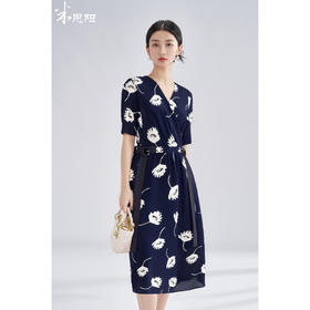 剩S/M/L 【桑蚕丝连衣裙】米思阳2025年夏季轻奢女高级感气质大牌显瘦印花A字裙3827