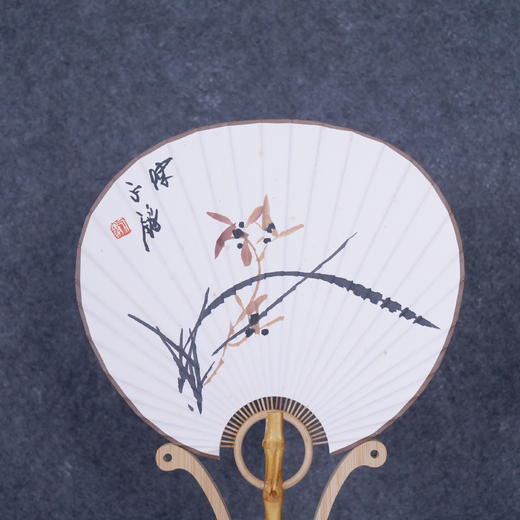 陈永锵《兰花》国画原作20CM*25CM 手绘宣纸团扇花鸟作品 商品图4