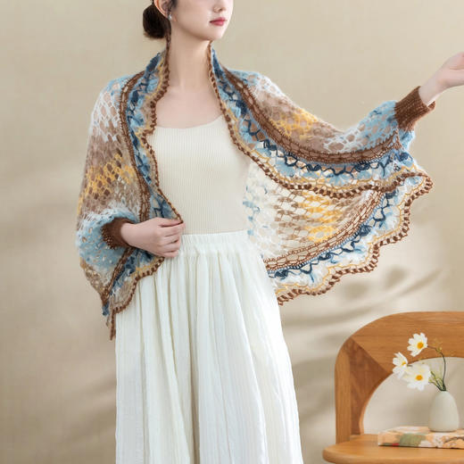 苏苏姐家梦华马海披肩手工diy钩针编织毛线团材料包 商品图2