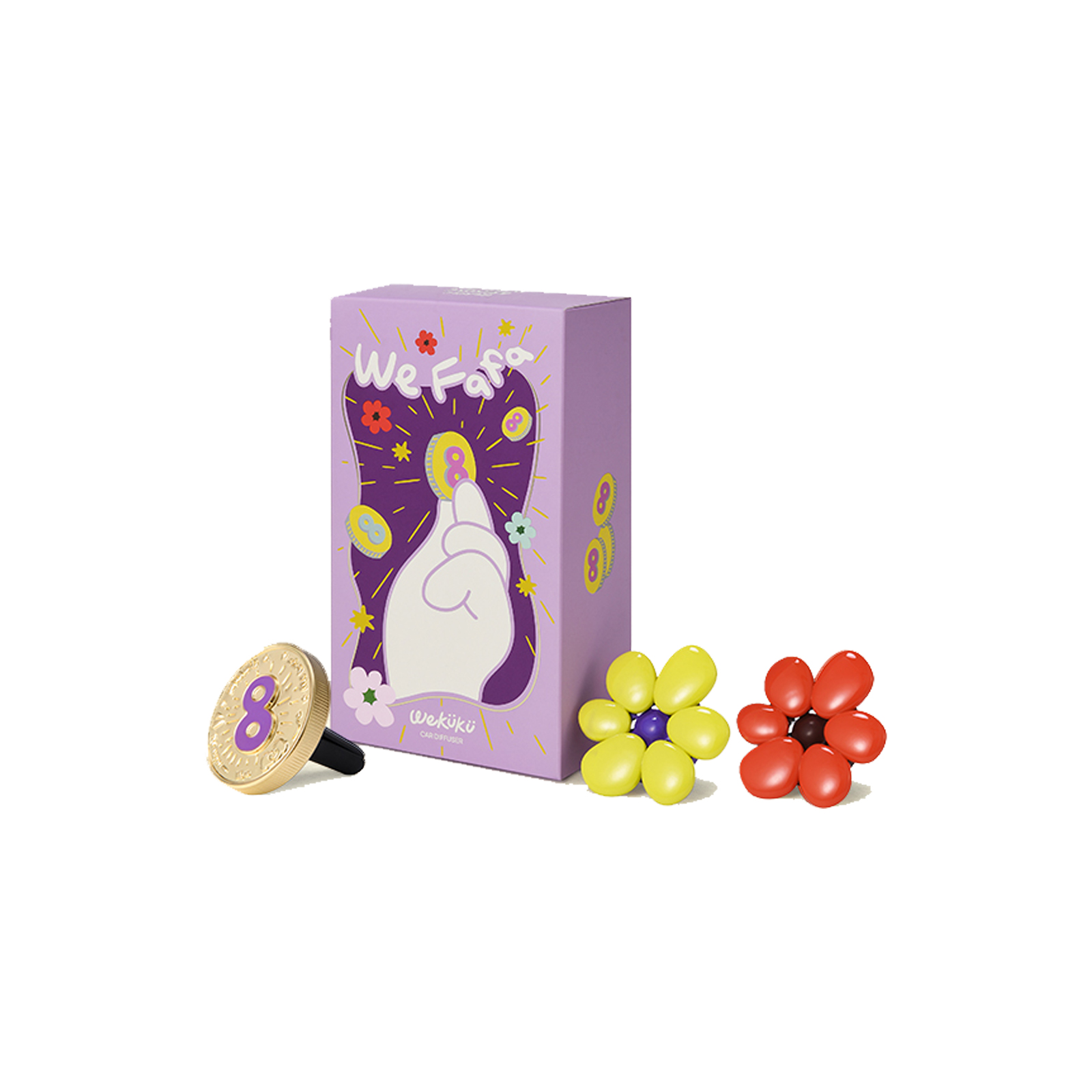 WEKUKU 一路花车载香氛 礼盒扩香汽车出风口香水扩香器