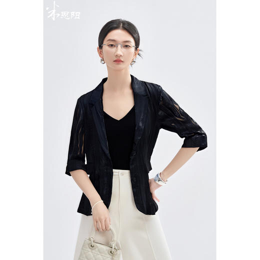 米思阳2025年秋季新品显瘦通勤莱赛尔透气修身天丝西装3813 商品图0