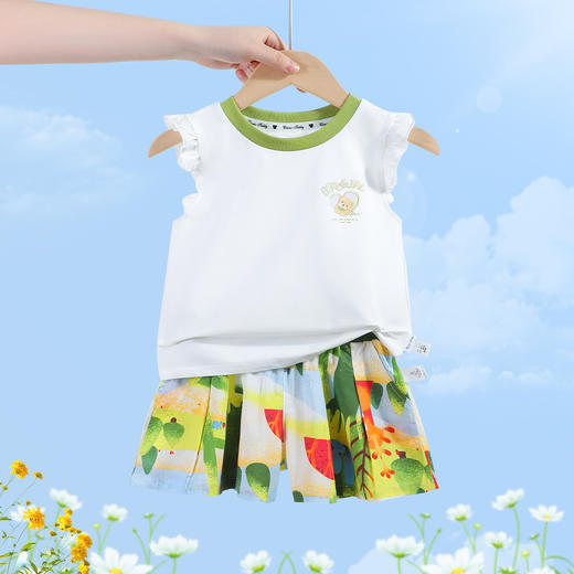 【清仓捡漏】【2件套】【90-140】【精典泰迪】女童夏款彩色背心套装 商品图4