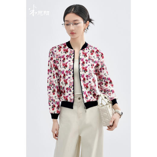 剩S/M 米思阳2025春季新品甜美棒球短外套时尚印花外套3844 商品图0