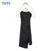NUTS夏季新款设计感小众黑白撞色优雅短袖连衣裙套装女421102259 商品缩略图0