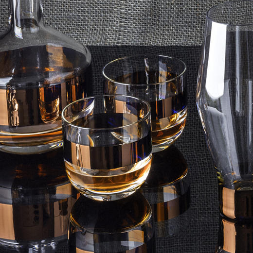 【Tom Dixon】TANK铜圈装饰威士忌酒杯套装(2件装)(食品接触用) 商品图0
