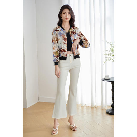 剩S/M/L/XL 米思阳2025年秋季新品活力棒球服撞色印花短外套3845 商品图4