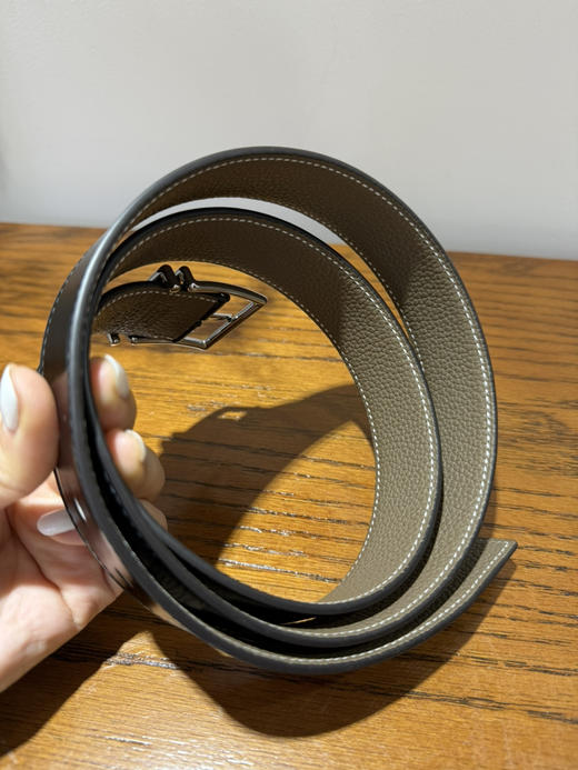 714-3 高端男士入 大马 Nathan 32 正方形针扣 双面用 纯色皮带腰带 商品图2