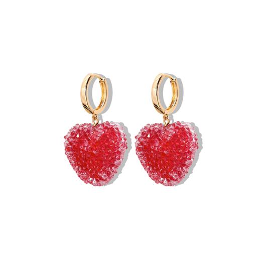 北京仓｜CRYSTAL HAZE-Jelly Heart Hoops-胭脂红色爱心 耳环［挪威设计师］ 商品图2