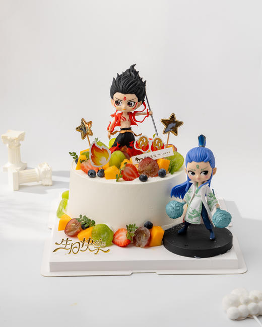 水果哪吒敖丙蛋糕（百分百进口动物奶油） 商品图0