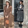 【诗铭洛可】XC7647时尚大衣格子宽松大码秋冬夹棉外套 商品缩略图0