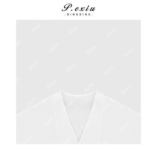 04-3潘依绣丁丁宠粉PanYiXiu/潘依绣【午后小憩】工装风廓形慵懒风V领衬衫 W-62871 商品图2