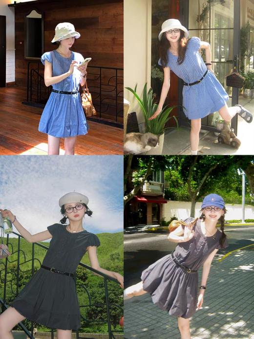 浮生八记/25B093/复古学院感格子连衣裙 商品图4