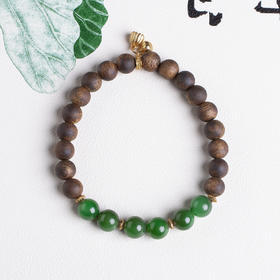 xy0443沉香+碧玉莲蓬手串