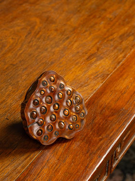 清	黄杨木雕莲蓬水盂