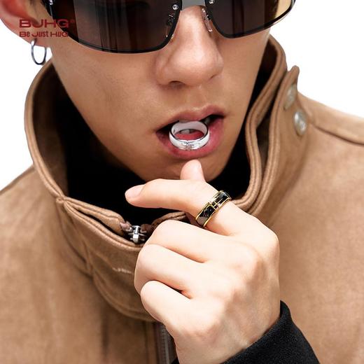 BJHG不计后果 陶瓷星星戒指男ins潮美式复古百搭简约情侣指环对戒 商品图2