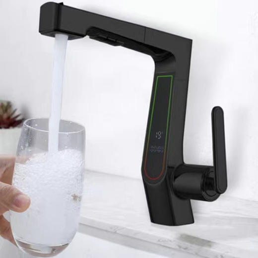 XT-C024智能数显抽拉面盆-黑 商品图0