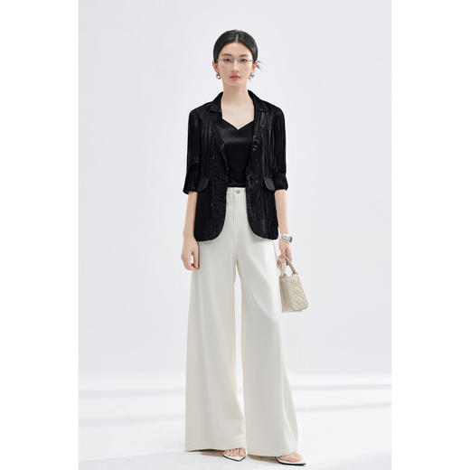 米思阳2025年秋季新品显瘦通勤莱赛尔透气修身天丝西装3813 商品图4