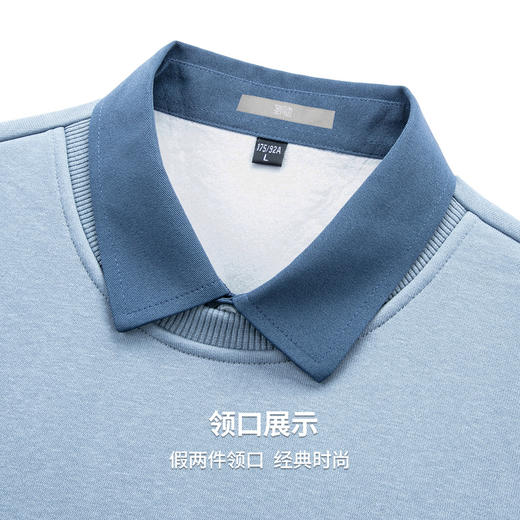 【含棉】圣得西假两件套头卫衣2025年秋款拼接撞色polo领针织衫 商品图6