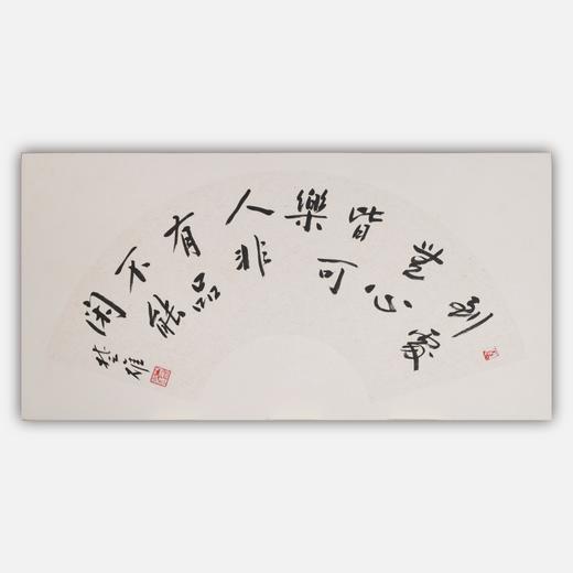 方楚雄《到处无心皆可乐,人非有品不能闲》书法原作33CM*66CM手写扇面书法作品 商品图0