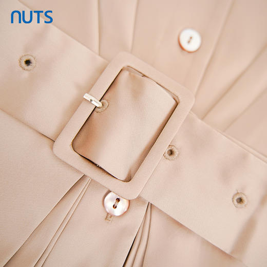 NUTS夏季新款纯色简约时尚气质高腰西装短袖连衣裙女421101056 商品图3