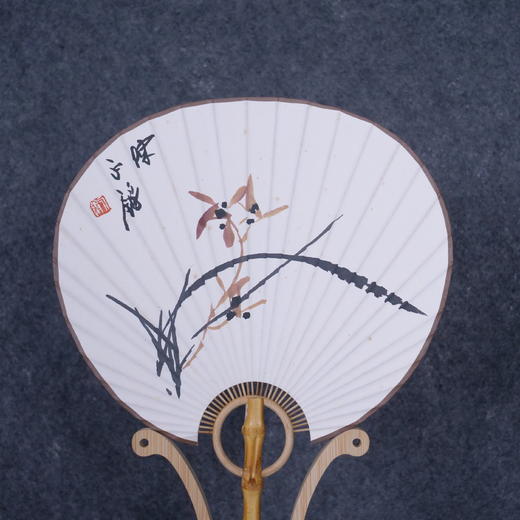 陈永锵《兰花》国画原作20CM*25CM 手绘宣纸团扇花鸟作品 商品图6