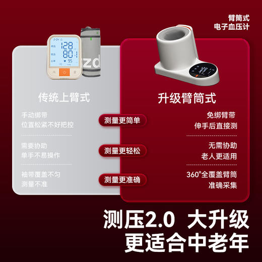 zdeer左点臂筒式电子血压计老人家用血压测量仪 商品图2