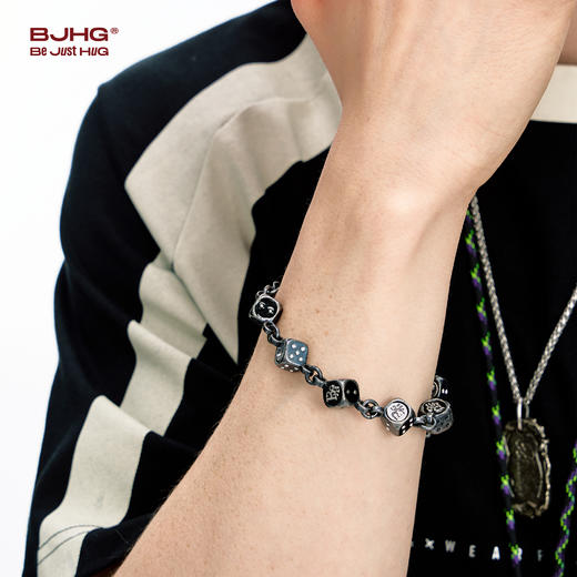 BJHG不计后果2025新款筛子手链男潮牌嘻哈街头冷珐琅趣味情侣手饰 商品图4