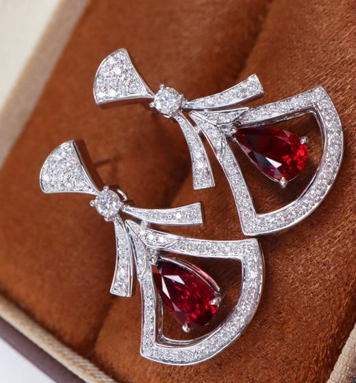 2.08克拉刻面红宝石耳坠 商品图2