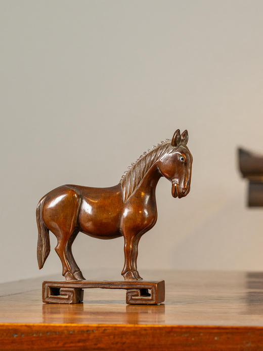 清	黄杨木雕立马摆件 商品图0