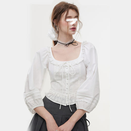 裁缝学苑AS535短款U领花边套头衬衫纸样女装收腰小衫打版裁剪 商品图4