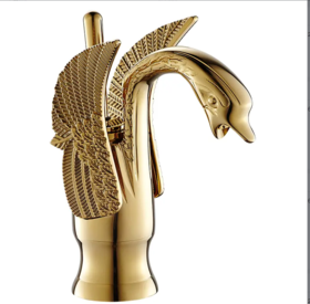 5418 天鹅面盆龙头 - 钛金