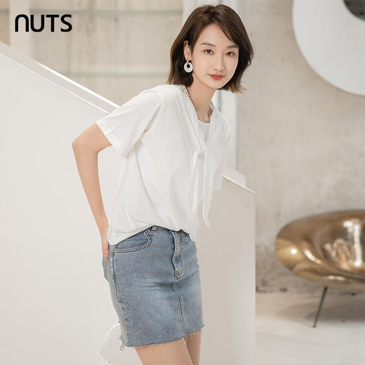 NUTS夏季新品时尚百搭气质水洗牛仔半裙221065235 商品图2