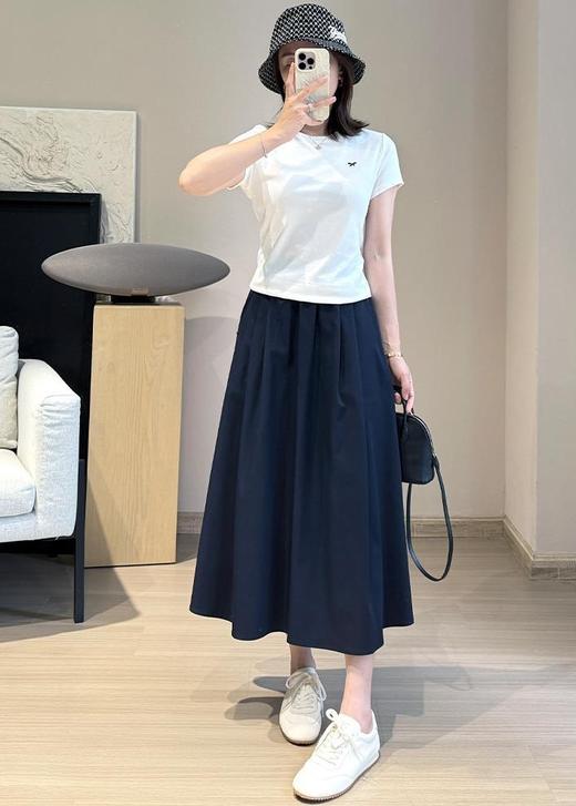 MIU感蝴蝶结刺绣正肩短袖修身显瘦T恤 商品图5