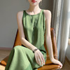 夏季棉麻背心连衣裙 温柔气质重工剪花连无袖衣裙 商品缩略图1
