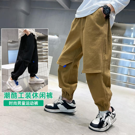 2024新款男童工装裤儿童裤子春秋款男孩大童春款宽松休闲长裤 商品图1