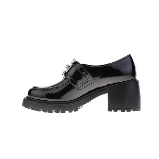 sheme新生系列E扣水晶休闲时尚粗跟圆头女式厚底乐福鞋可定制 商品图1