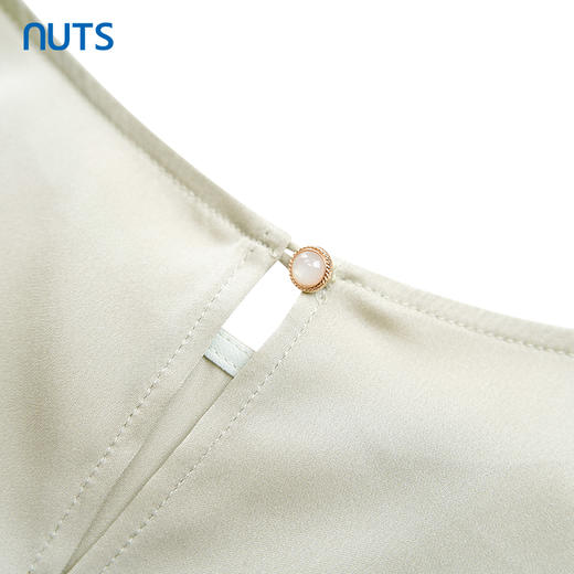 NUTS夏款气质通勤高级感桑蚕丝宽松圆领短袖套头衬衫女428013516 商品图4