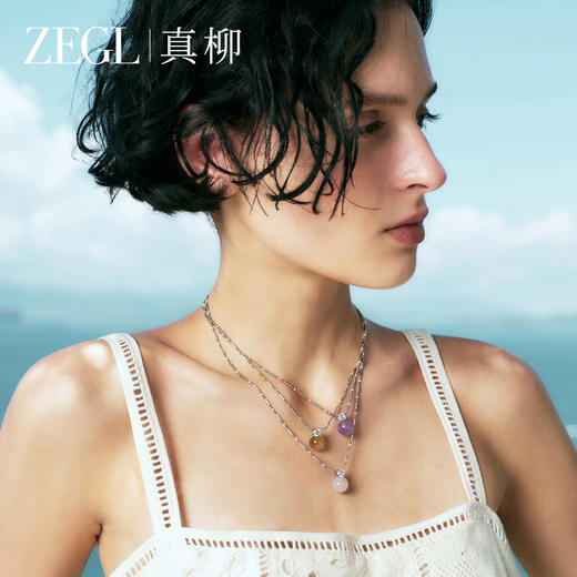 ZEGL水晶物语系列天然黄塔晶项链高级感轻奢小众鎏光梦境锁骨链女 商品图1