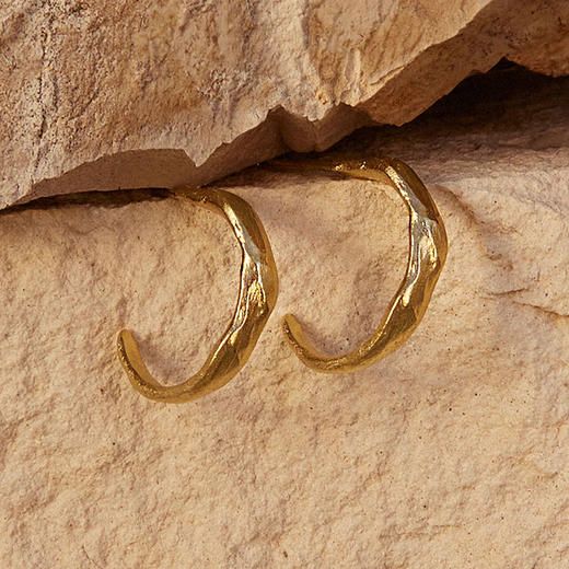 北京仓｜Agapee-ZÉPHIR-不规则 锤纹 耳环［法国设计师］ 商品图2