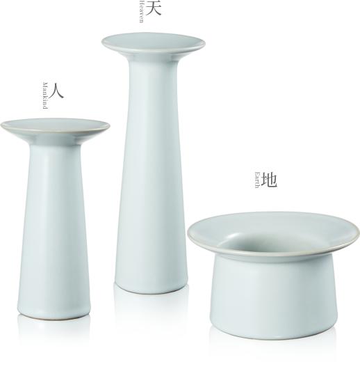 汝窑天地人花器组 商品图1