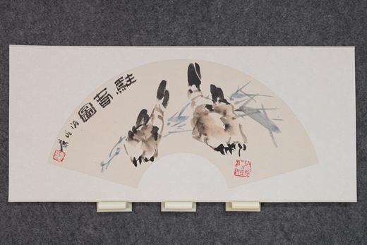 陈永康《驻春图》国画原作30CM*60CM 手绘卡纸扇面花鸟作品 商品图1