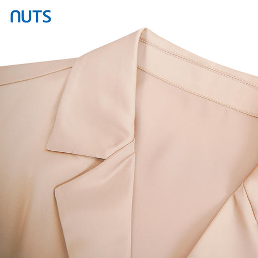 NUTS夏季新款纯色简约时尚气质高腰西装短袖连衣裙女421101056 商品图2