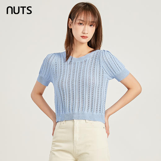 NUTS商场同款夏季时尚气质百搭设计感短款套头衫221052068 商品图0