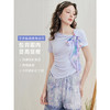 两三事 盛夏物语 2025夏季新款小清新印花绑结短袖t恤女 商品缩略图3