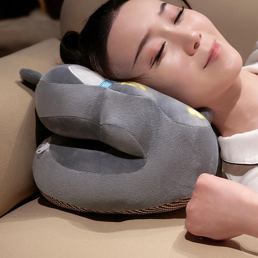 自然醒卡通冰藤凉席双面午睡枕办公室趴睡觉神器小学生儿童桌上枕头QYL 商品图13