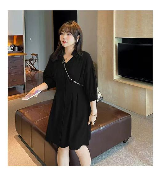 【诗铭洛可】2186连衣裙V领中裙衬衫裙B3-1 商品图6