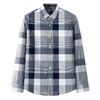 红览 纯棉男士长袖衬衫英伦格子百搭牛津纺衬衫2310 商品缩略图0
