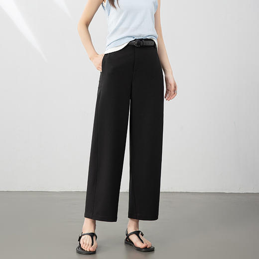 百媚生 高级感醋酸天丝弯刀直筒裤女窄版镰刀裤53153 商品图2